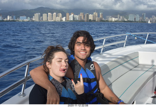 Anthony and Olga - Hawaii - parasailing