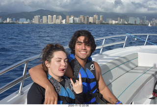 Anthony and Olga - Hawaii - parasailing