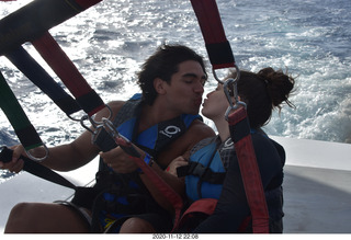 Anthony and Olga - Hawaii - parasailing