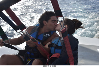 Anthony and Olga - Hawaii - parasailing