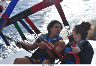 Anthony and Olga - Hawaii - parasailing