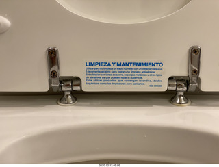 45 a0y. Argentina - Buenos Aires - sign in toilet in my hotel room