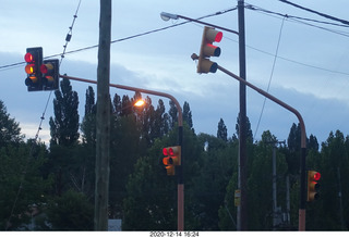 38 a0y. Argentina Eclipse Day - traffic light red and amber