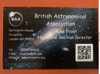 17 a0y. Astro Trails - BAA - Mike Frost card