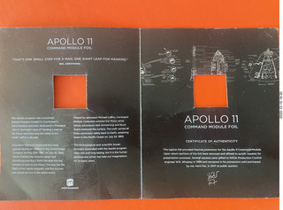 23 a0y. Apollo 11 piece of heat shield cardboard