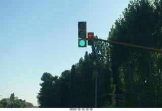 35 a0y. Argentina - Neuquen - traffic light with left arrow on the right