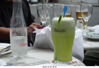 53 a0y. Argentina - Buenos Aires - lunch at Pertulli restaurant - Shane's drink