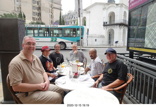 70 a0y. Argentina - Buenos Aires - lunch at Pertulli restaurant - Quentin, Leticia, Chris, Paul, Shane, and Adam