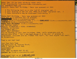 606 a14. Happy Half Birthday Visionworks ad