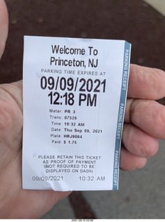 54 a17. Princeton parking receipt