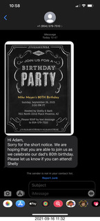 607 a17. Mike Meyer 80th birthday party invitation
