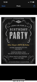 608 a17. Mike Meyer 80th birthday party invitation