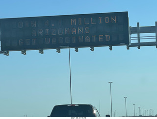 highway sign JOIN 4.1 MILLION ARIZONANS GET VACCINATED