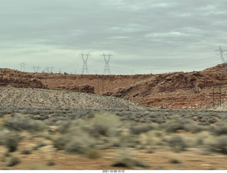 drive to Marble Canyon - power lines