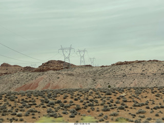 drive to Marble Canyon - power lines