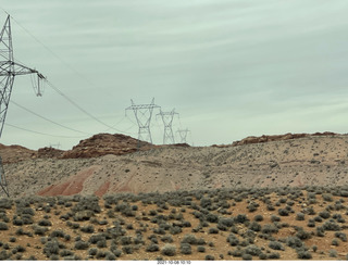 drive to Marble Canyon - power lines