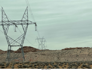 drive to Marble Canyon - power lines