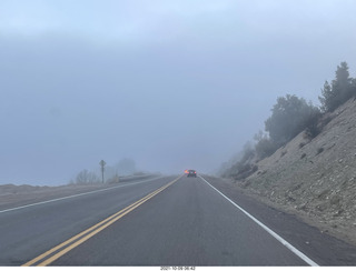 drive to Bryce Canyon - fog