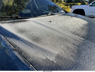 69 a18. Bryce Canyon Lodge - frost on the Jeep