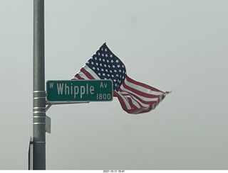 464 a18. drive through Nevada - American flag