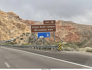 480 a18. Arizona I-15 Virgin River drive - amazing rocks and views - sign