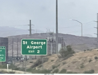 I-15 drive - St George Airport sign