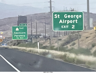 506 a18. I-15 drive - St George Airport sign