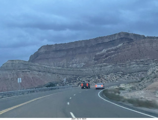 Arizona I-15 Virgin River drive - amazing rocks and views - low clouds