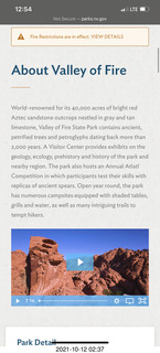 519 a18. Valley of Fire web page