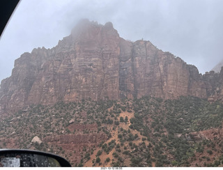 13 a18. Zion National Park in the rain and fog