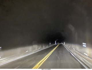 30 a18. Zion National Park in the rain and fog - big tunnel