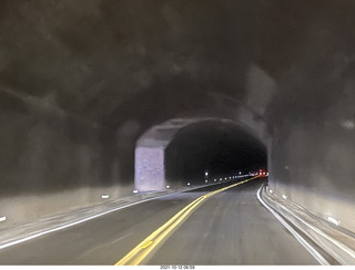 31 a18. Zion National Park in the rain and fog - big tunnel