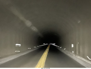 Zion National Park in the rain and fog - big tunnel