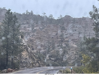 Zion National Park in the rain and fog - big tunnel