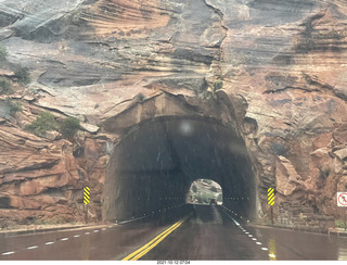 Zion National Park in the rain - small tunnel