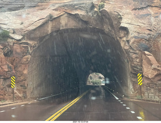 Zion National Park in the rain - small tunnel