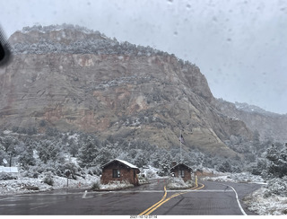 Zion National Park in the snow - Checkerboard Mesa