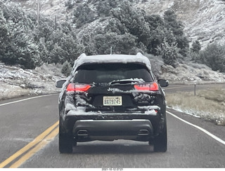 drive to Mount Carmel Junction on Route 9 in the snow - snow covered car