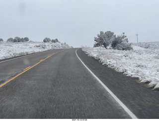 89 a18. drive to Mount Carmel Junction on Route 9 in the snow