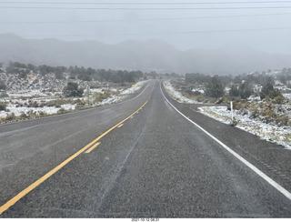 128 a18. drive to Flagstaff in the snow on Route 89