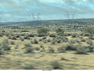 drive on Route 89 to Flagstaff - power lines