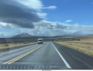 164 a18. drive on Route 89 to Flagstaff - clouds