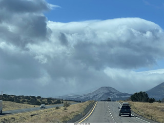 drive on Route 89 to Flagstaff - clouds