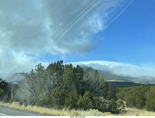 drive on Route 89 to Flagstaff - clouds