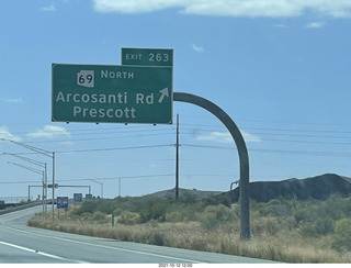 191 a18. drive on I-17 to phoenix - Arcosanti sign