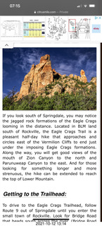 web page on Eagle Crags Trail at Zion