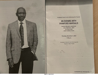 Scottsdale Arts - An Evening with Branford Marsalis - program