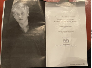 Scottsdale Arts - Alexander Malofeev, Piano - program