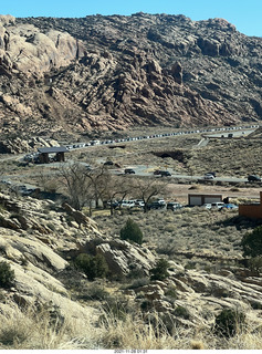 46 a19. Utah - Arches National Park - line of cars to get in (we came earlier)