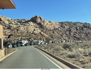 51 a19. Utah - Arches National Park - line of cars to get in (we came earlier)